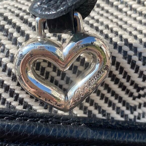 Brighton Cala Tote Black & White Fabric with Leather Bottom and Handles. EUC! - Picture 14 of 14